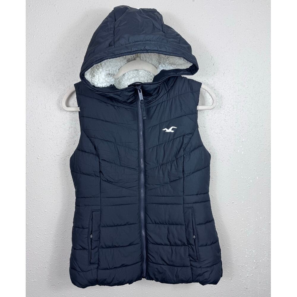 Hollister Black Puffer Insulated Vest Womens Size Small